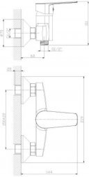 Смеситель для душа Rossinka D40-41 одноручный (40мм) хром